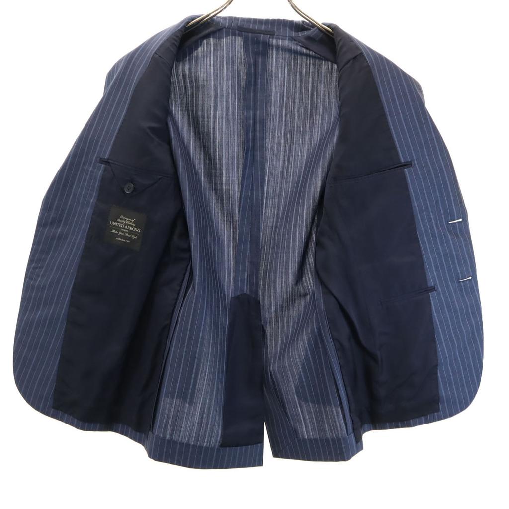 UNITED ARROWS Wool Blend Striped Pattern Suit Setup 42 Navy Men's Used