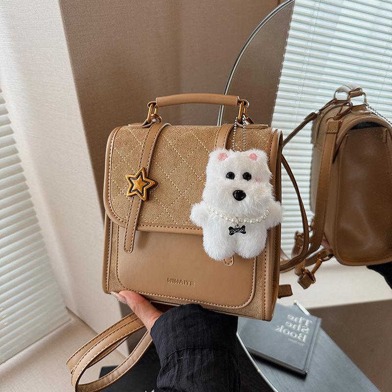 Retro versatile backpack women's niche commuter bag new fashion texture college student small backpack