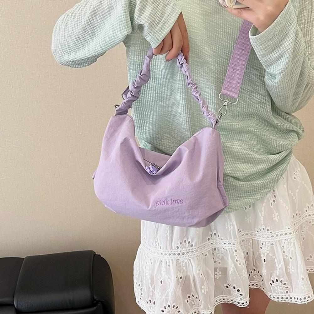 Leight Weight Nylon Crossbody Bag Leisure Women's Handbags Korean Pleated Shoulder Bag  Teenagers