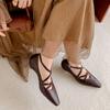 2024 Women Pumps Mature Genuine Leather Spring Summer New Shoes Woman Buckle Strap Office Lady Working Pumps Rome Style Shoes