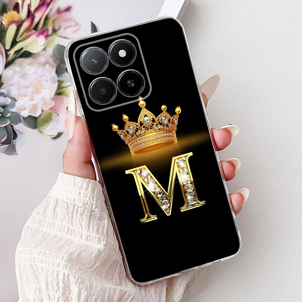 Clear For Honor X5b GFY-LX2 Case X5b Plus Fashion Luxury A-Z Letters Soft Back Cover For Honor X5b Plus Phone Case GFY-LX2P