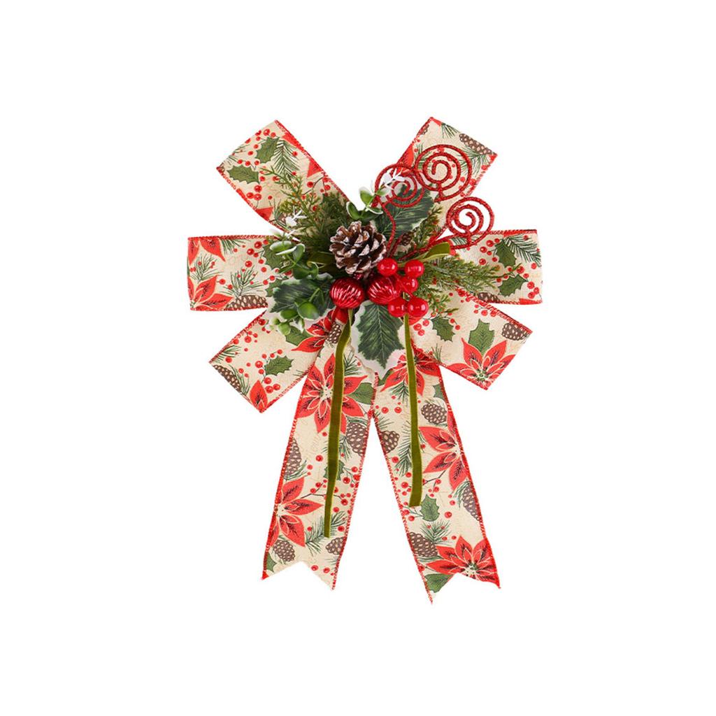 Christmas Decorations High-end Gold Velvet Bow Christmas Flocking Bow Large Red