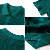 Men Single-breasted Knitted Polo Shirts Short Sleeve Stripe Jacquarded Luxury Cardigan American Fashion Premium Quality Knitwear