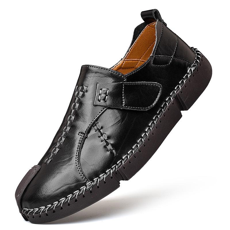 

Весенняя кожаная обувь для отдыха, мужская мужская обувь без шнуровки из натуральной кожи, мужская обувь из мягкой кожи с мягкой подошвой, большие размеры 48