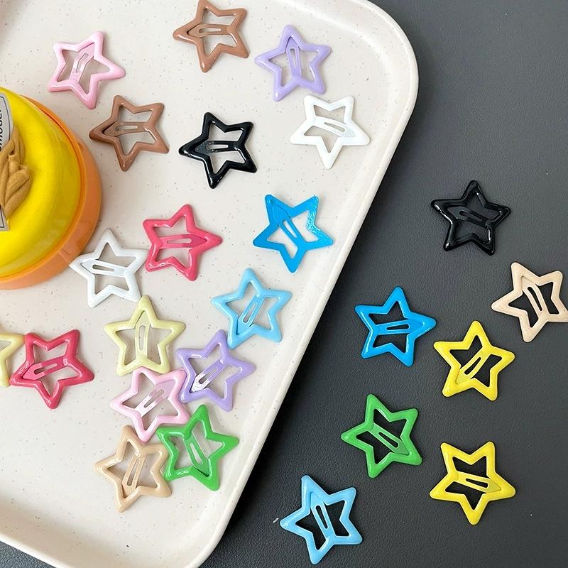 Solid Star Pair Five-pointed Star Bb Clip Broken Hair Card Energetic Girl Hair Clip Sweet Girl Bang Clip Side Edge Clip