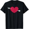 VERLIEBTES SYMBOL AMORPFEIL UND VON LIEBE GETROFFENES HERZ T-Shirt(3)