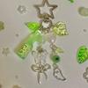 Aesthetic Y2k Beaded Green Japanese Melon Ramune Soda Star Keychain and Korean Soda Keychain