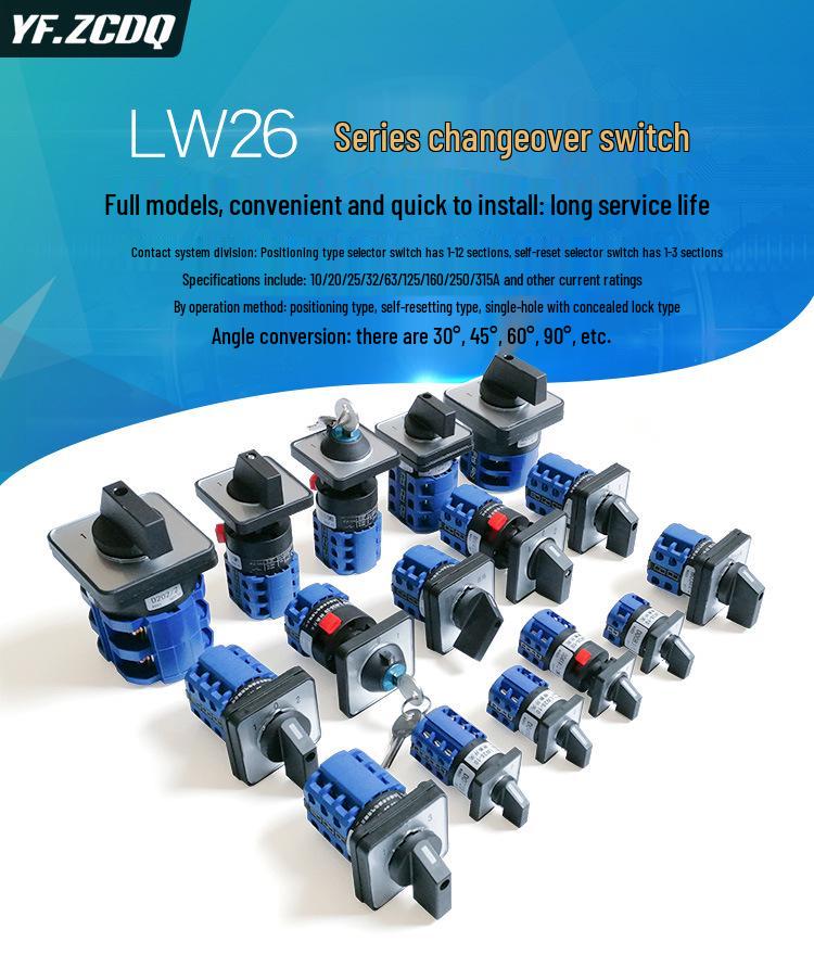 LW26-20 N/3 Dual Power Transfer Switch, Two-Position, Three-Line, Motor/Manual/Automatic, Remote/Local Control.