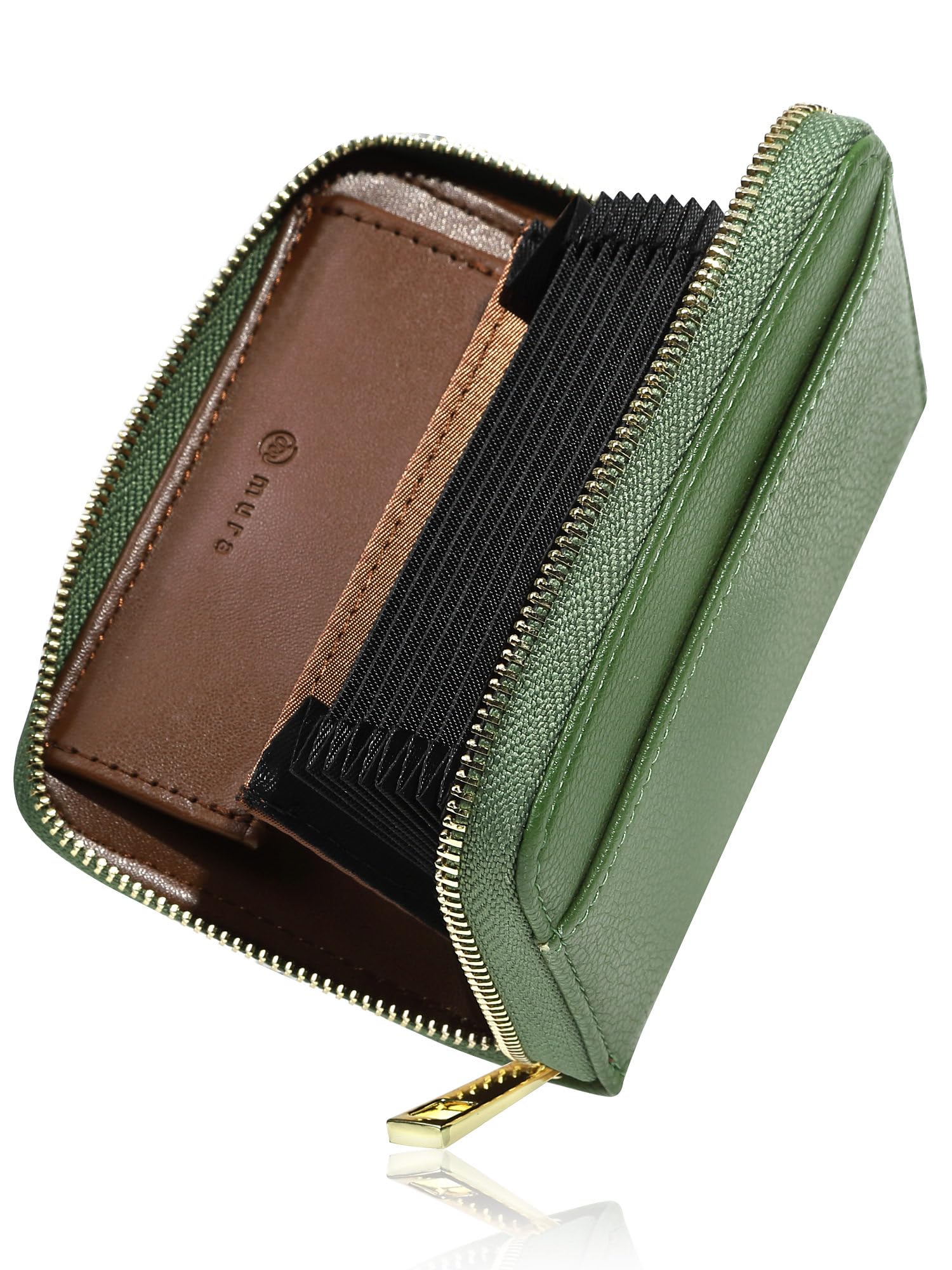 

Mura Men s and Women s Accordion Wallet, Compact, Lightweight, Green, Holds Bills Fold-Free