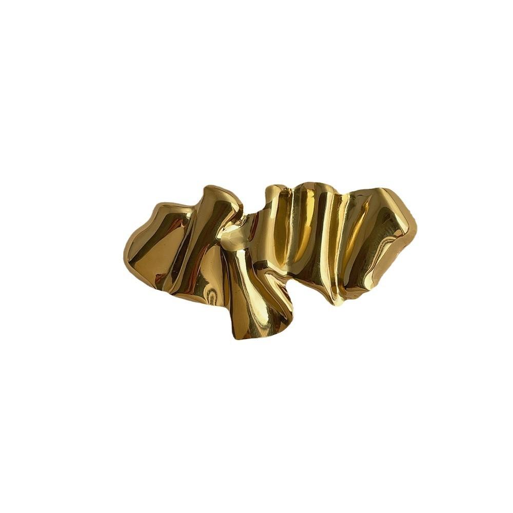 Exaggerated Geometric Fashion Metal 18K Gold Pvd Plated Brooch Pin Clothes Accessories Waterproof 2026 Charm Unisex Jewelry