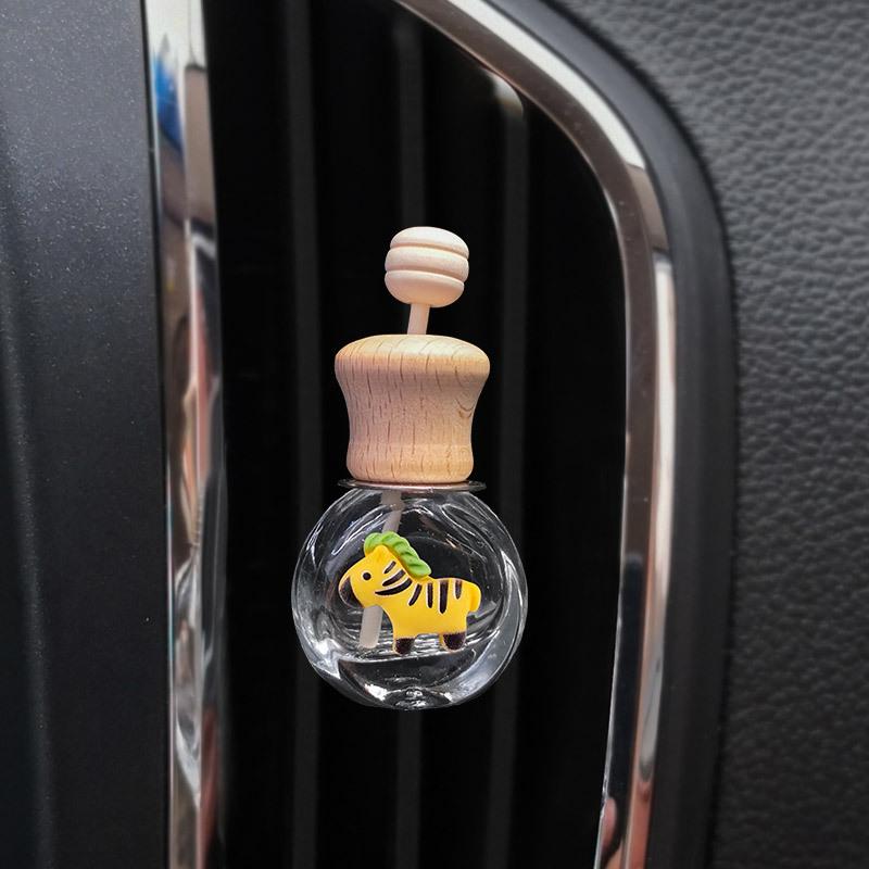 Cartoon Car Air Vent Perfume Bottle Clip - Cute Glass Interior Decoration Freshener