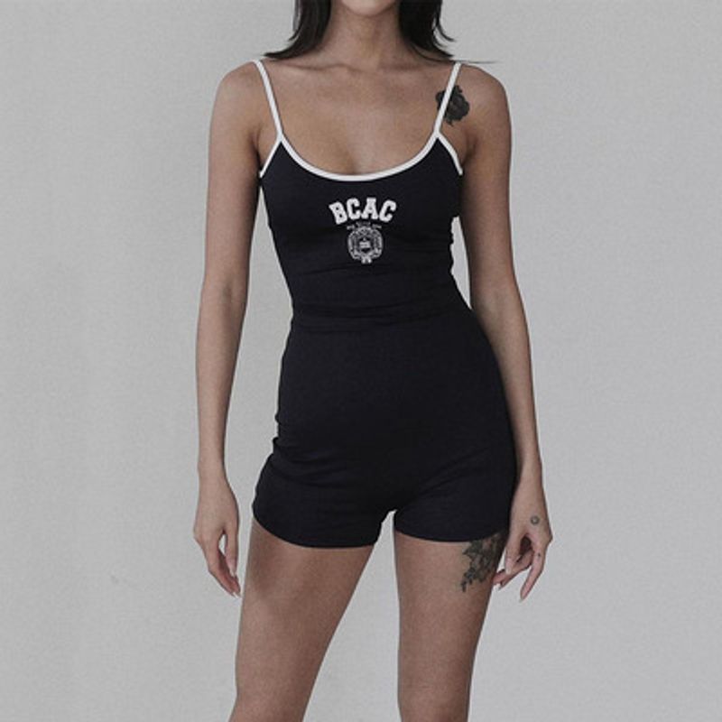 

South Korea Badblood Sling Women s Jumpsuit Women s American Sexy Slim Looking Swimsuit Silm Sexy Open Back Navy blue BCAC jumpsuit M