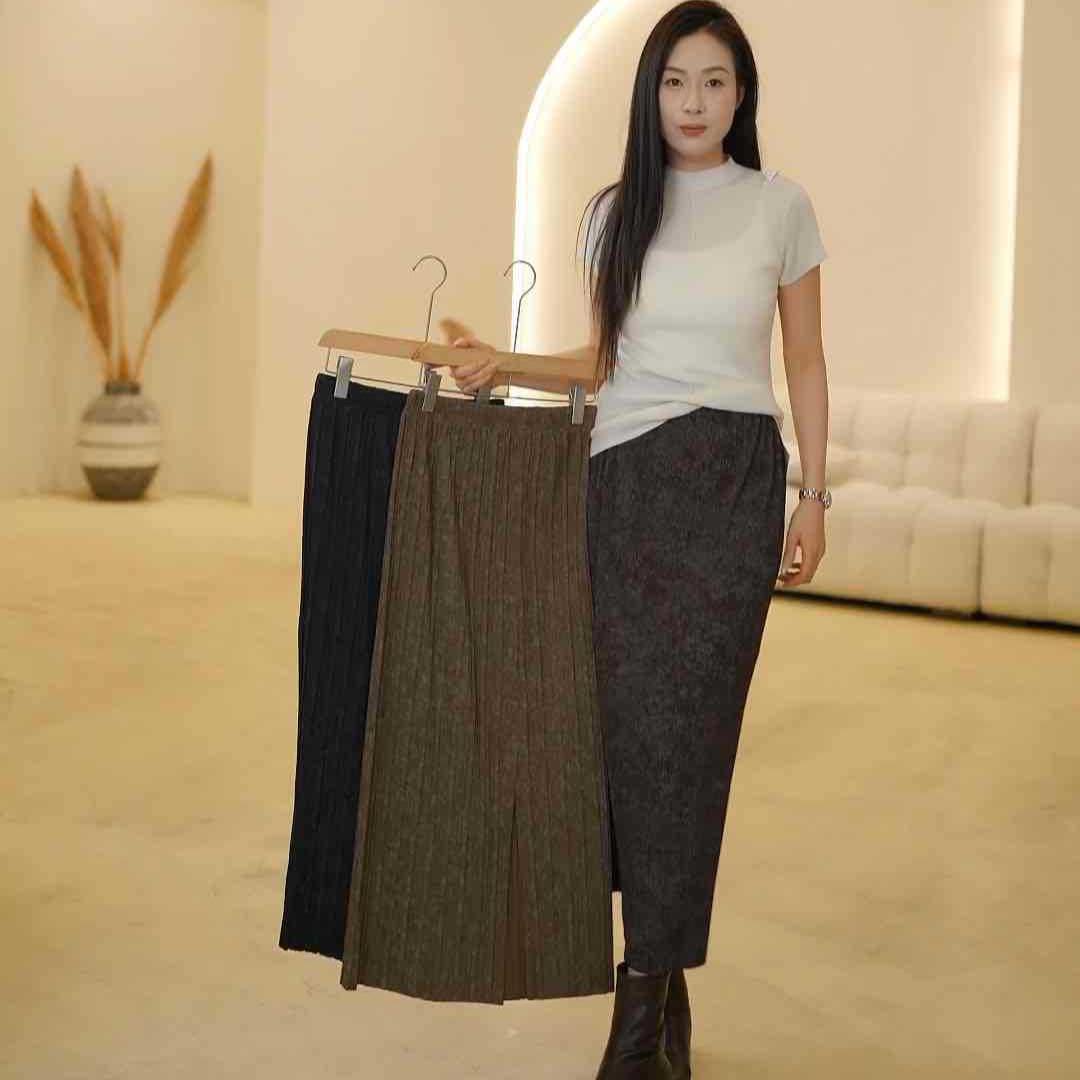 

Three Z Family Ink Wash Versatile Drape Skirt K0308-175 One Size хаки
