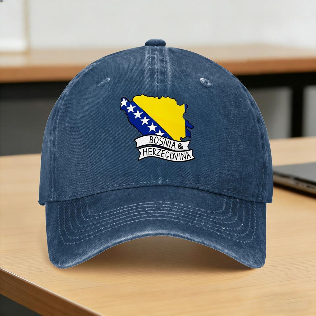 Bosnia And Herzegovina Flag Casual Baseball Cap Summer Trucker Hat Hot Sale Gym Snapback Cap Unisex Fitted Retro Baseball Caps