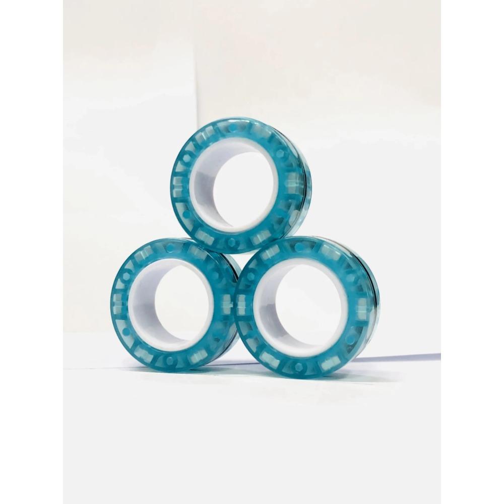 3pcs Finger Magnetic Rings Colorful Fidget Toy Set Adult Magnets Spinner Rings for Relieve Stress Anxiety Relief Therapy