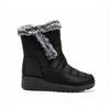 2025 New Style Faux Rabbit Fur Collar High-Top Insulated Women's Snow Boots with Side Chain, Waterproof Women's Boots, Casual Women's Shoes