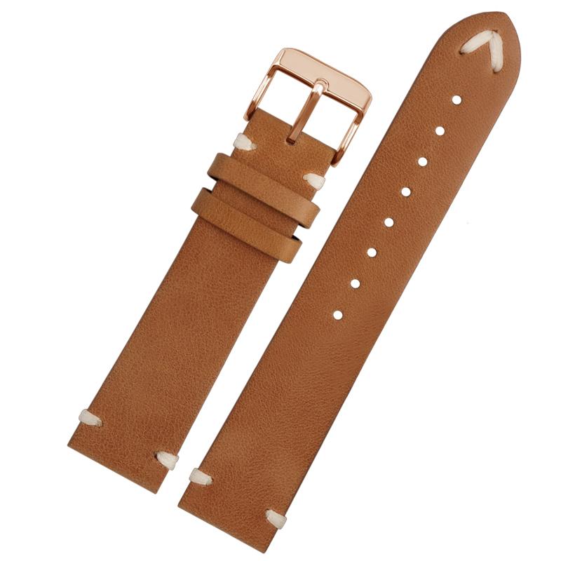 For Oris 65 Genuine Leather Strap Diving Belt Series Copper Ring Bronze Large Crown Tudor Vintage Watch Chain 18mm 20mm 22mm