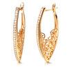 Fashion Vintage Court Zircon Earrings Hollow Pattern Personality Geometric Copper Plated Real Gold Ear Buckles