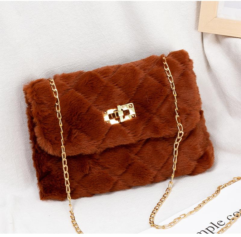 Mao Mao messenger bag women's autumn and winter new trendy fashion simple chain shoulder bag lock small square bag