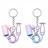 Mini 2D Flat Stethoscope Keychain Cute Creative Bag Pendant for Nurses Doctors Key Decor Medical Themed Holiday Souvenir Gift