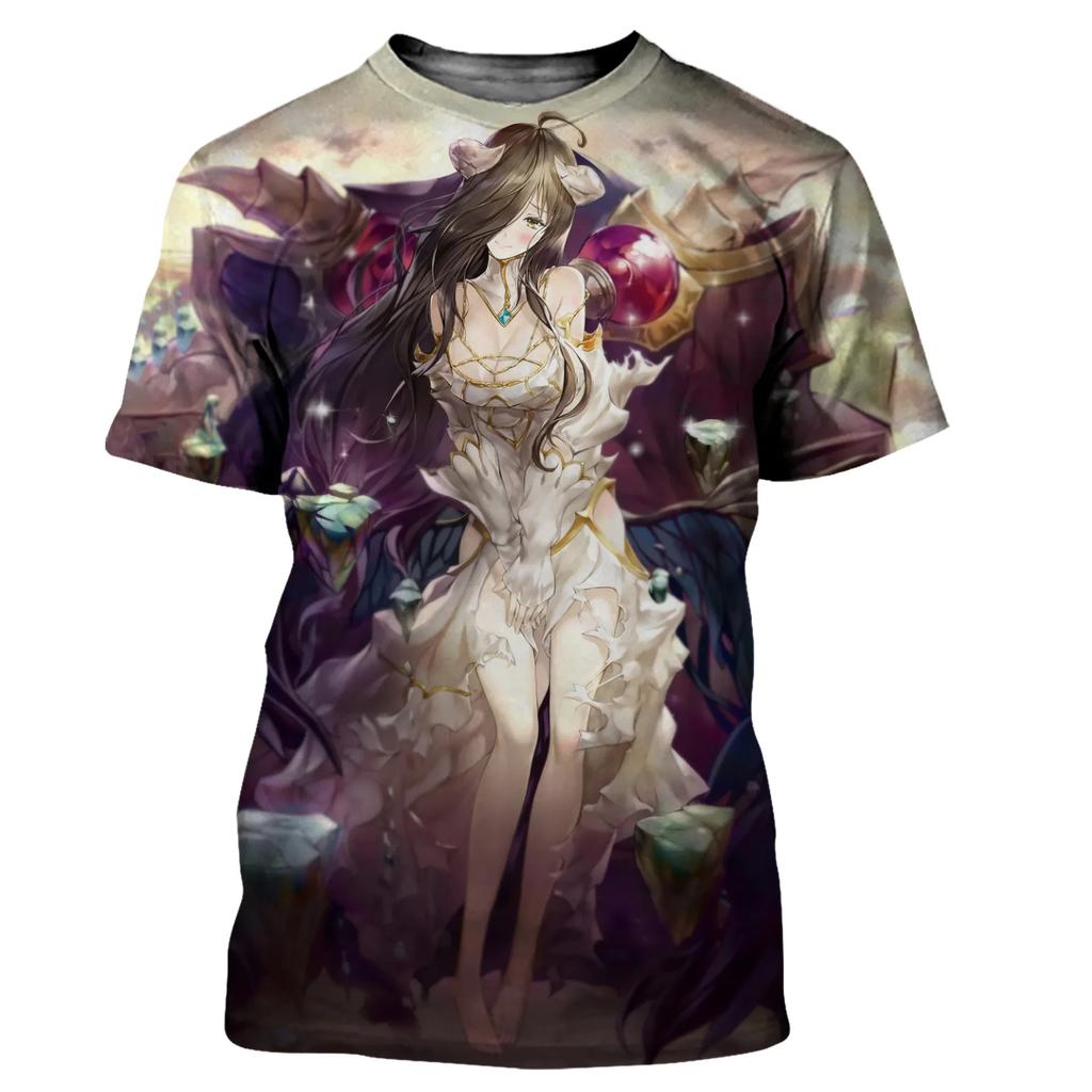 Overlord Anime T-Shirts Albedo Sexy Girl 3D Print Streetwear Männer Frauen Mode Übergroßes T-Shirt Harajuku Tees Tops Kleidung
