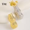 Alloy Shirt Pin Peanut/Calla Shaped Flower Insert Brooch, DIY Wearable Bouquet Holder Copper Safety Brooch Clip, Metal Vase Lapel for Women