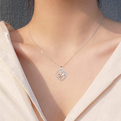 Mädchen Umarmung Pferde Anhänger Halskette für Immer in Meinem Herzen Schmuck Geschenk für Party