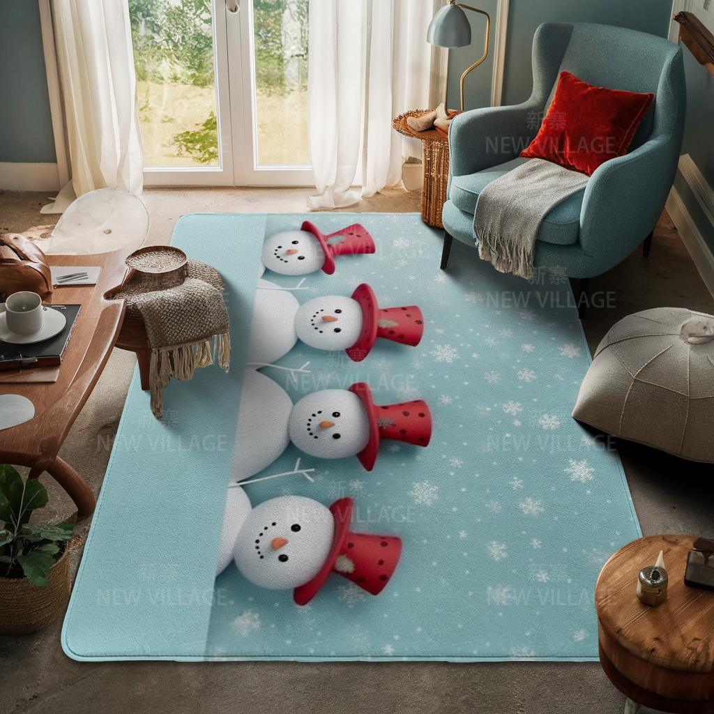 House Entrance Carpet Home Door Mat Living Room Bath Foot Bathroom Non-slip Water Absorption Rugs Bath Merry Christmas Winter