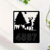 Metal Deer Address Sign, Personalized House Numbers, Rustic Cabin Decor, Entryway Wall Art, Metal Home Sign