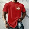Men's Vintage Texture Print Short Sleeve T Shirt Loose Fit Casual Summer Daily Top Crew Neck Lightweight Breathable Fabric