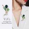 Luxury Calla Lily Emerald Crystal Brooch & Corsage Pin - Elegant Suit Accessory & Thoughtful Gift for Women