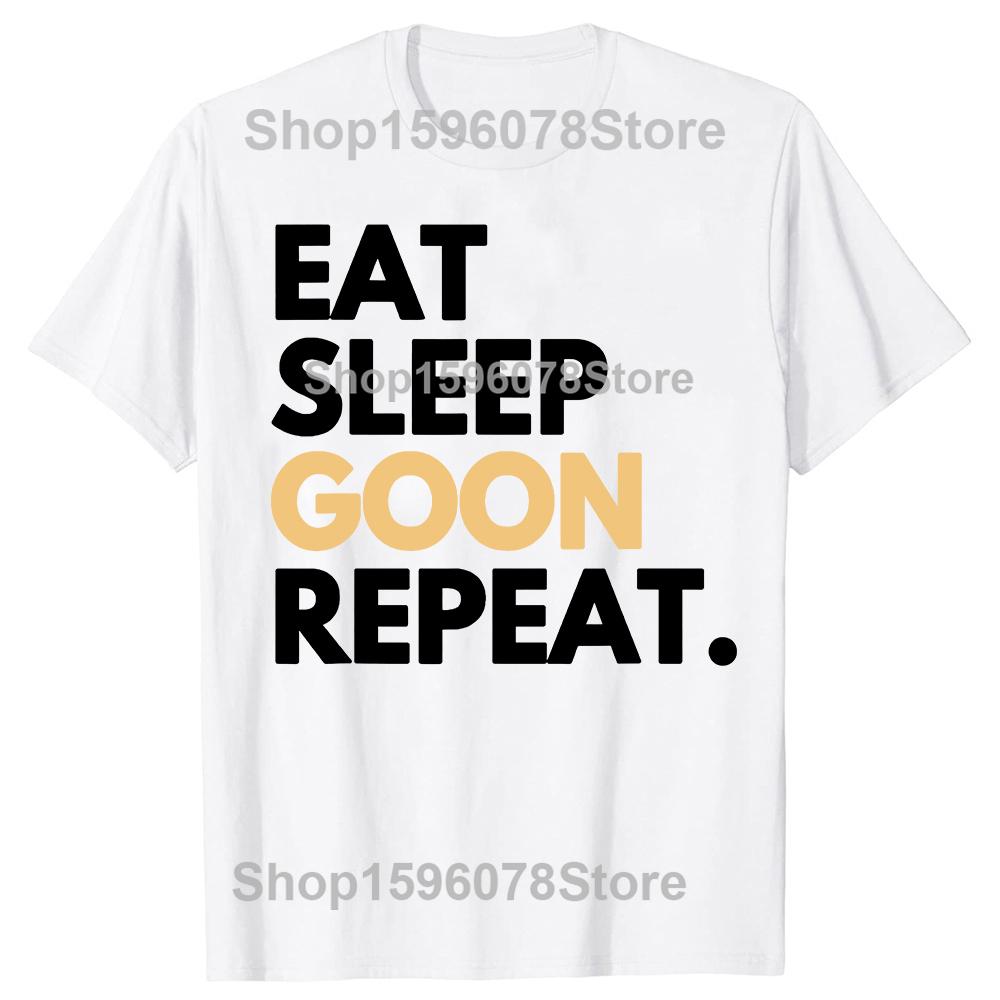 Gooner Rolig Gooning Meme Ät Sov Goon Upprepa Herrkläder Mode T-shirts Bomull Kortärmad Oversized Lös T-shirt Toppar