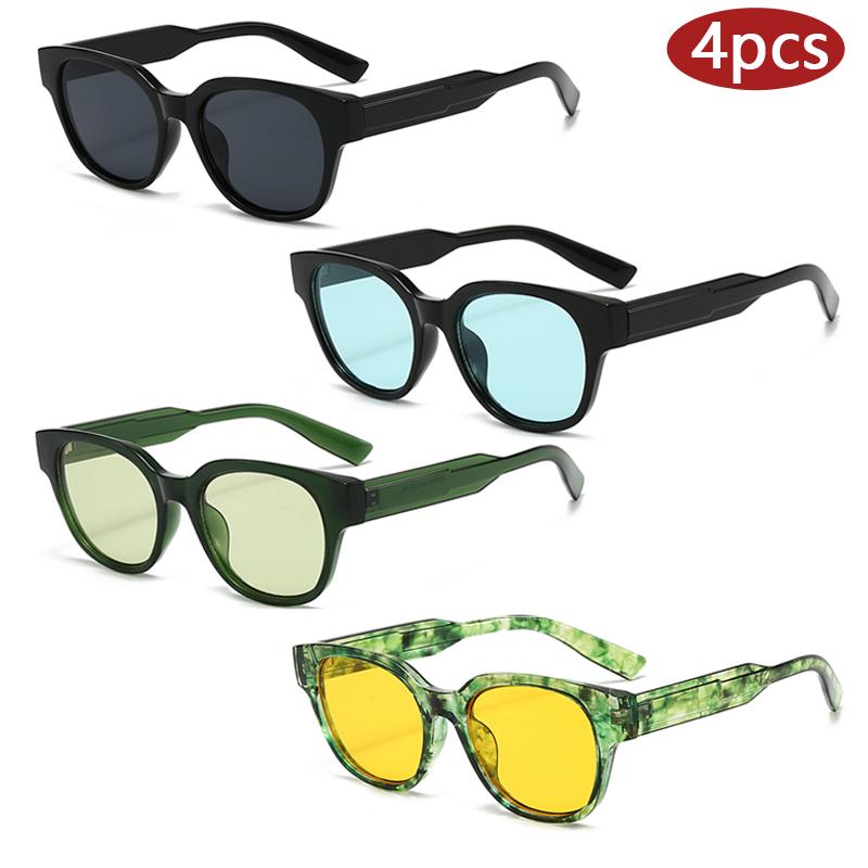

4pcs Fashion Round Sunglasses for Women 2026 New UV Protection Sun Glasses Outdoor Causal Travel Eyewear European And American
