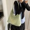 Handtasche im koreanischen Stil, modisch, große Kapazität, einfarbig, lässig, mit Lychee-Muster, Unterarmtasche, Umhängetasche