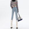 Simple High-waisted Small-footed Jeans for Women's 2025 New Elastic, Slim-fitting and Skinny Pencil Jeans Are Trendy