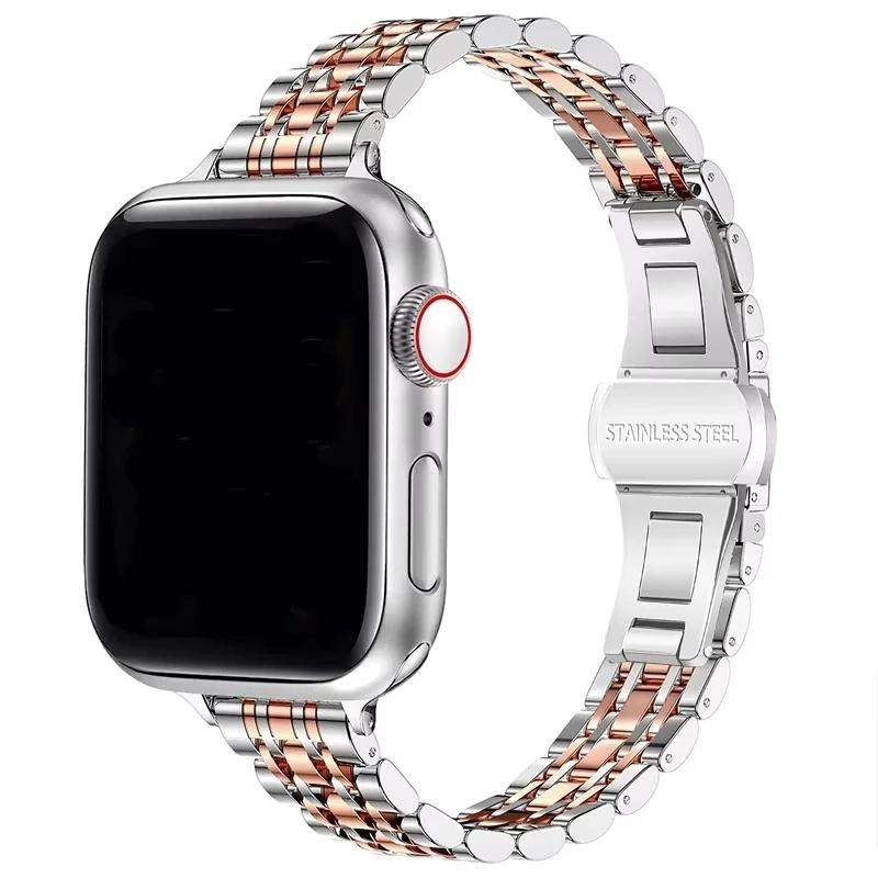 Stainless Steel Strap For Apple Watch Ultra 2 Band 49mm 42mm 46mm Metal Bracelet iWatch Series 10 9 8 7 6 5 4 3 Women 45mm 41mm