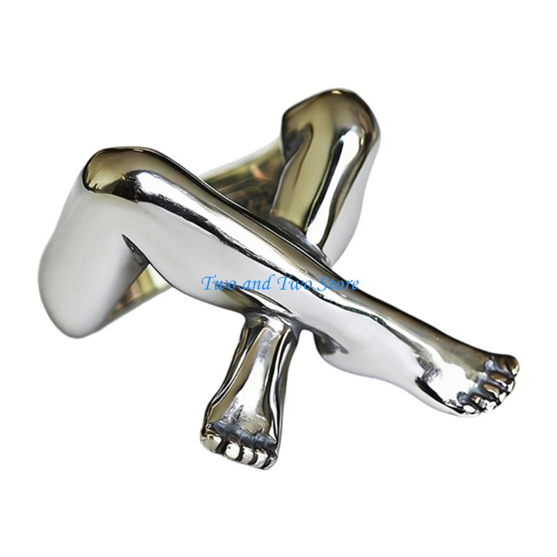 HX6F Geometric Rings Leg Alloy Texture Suitable for Fashion Enthusiasts Present