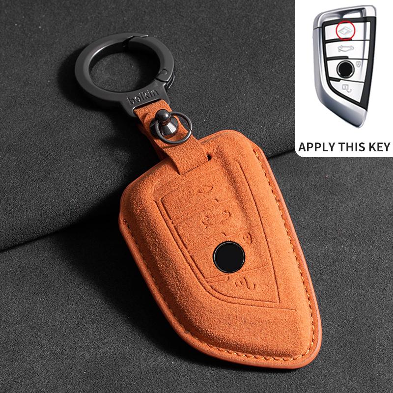 Husă de piele pentru cheia auto pentru BMW X1 X3 X5 X6 X7 F20 F15 F16 F48 G20 G30 G01 G02 G05 G11 G32 Seria 1 3 7 Breloc Accesorii Suedeză