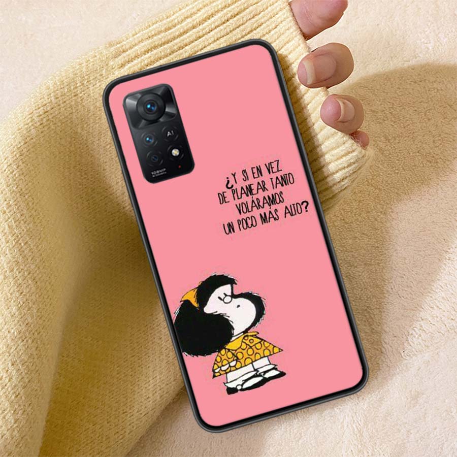 

Mafalda Cartoon Phone Case For Redmi 13C 14C Note 14 13 Pro Plus 5G Clear Capa 12 12C 10A 10C 10 9A 9C 9T 9 8 Pro Cover TPU Shel Redmi 13