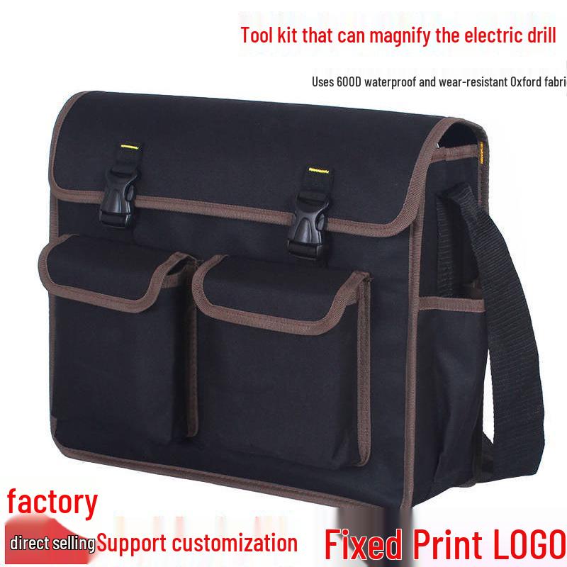 Large Multifunctional Electrician Bag - Thickened Oxford Cloth, Single Shoulder Carry, Toolkit/Appliance Repair.