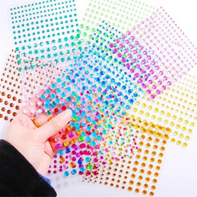 Color Acrylic Rhinestones Sticker for Eyes DIY Party Face Forehead Eyse Makeup Crystal Self-adhesive Tattoo Sticker Nail Sticker