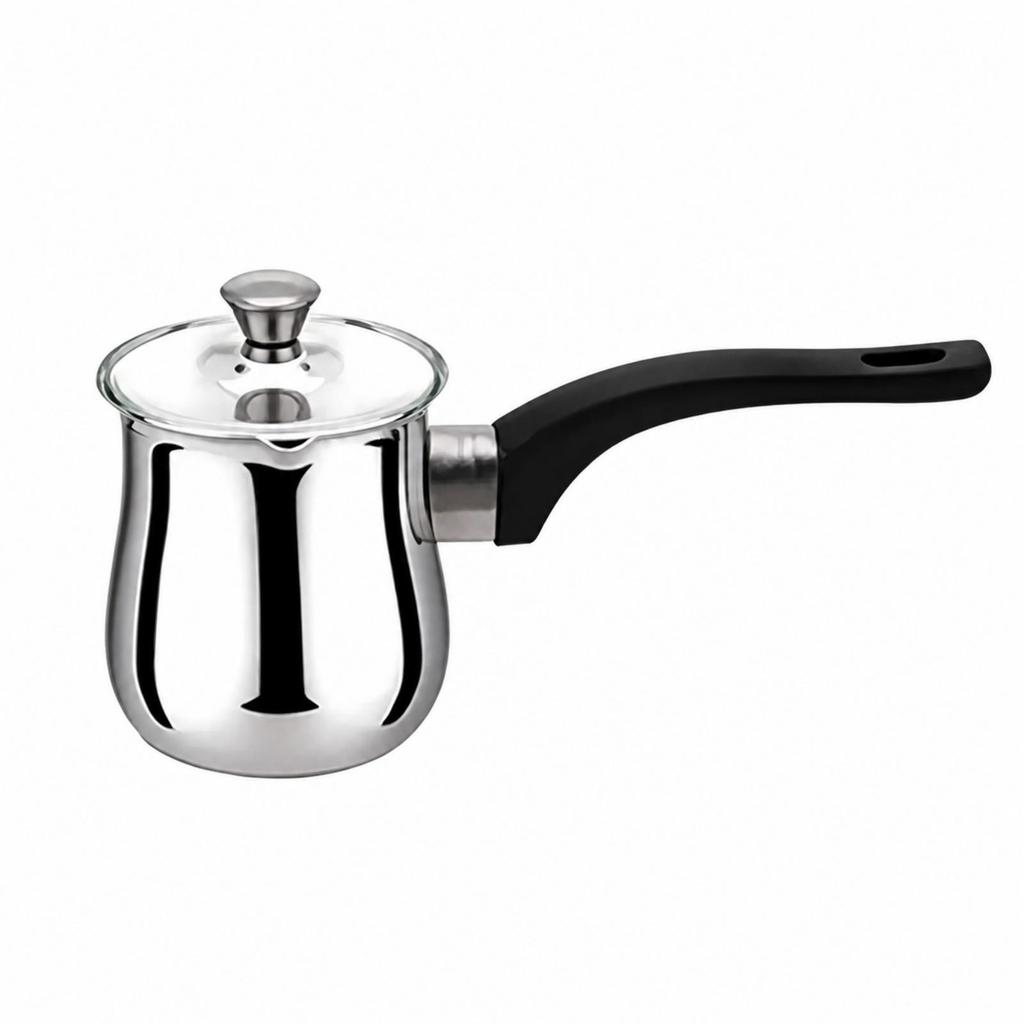Turkish Coffee Pot with Lid Polished Compact for Home Kitchen