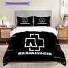 Rammstein Iconic Rock Legacy Three-piece Set (1 * Duvet Cover + 2 * Pillowcase, Without Core) 2D Flat Bedding Set Duvet Cover and Pillowcase