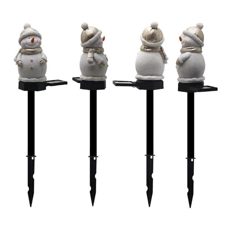 LED Solar Rasenleuchten für Außenbereich Harz Schneemann Rasenleuchten Feiertag für Weihnachten Rasen Garten Landschaft Leuchtende Lampe