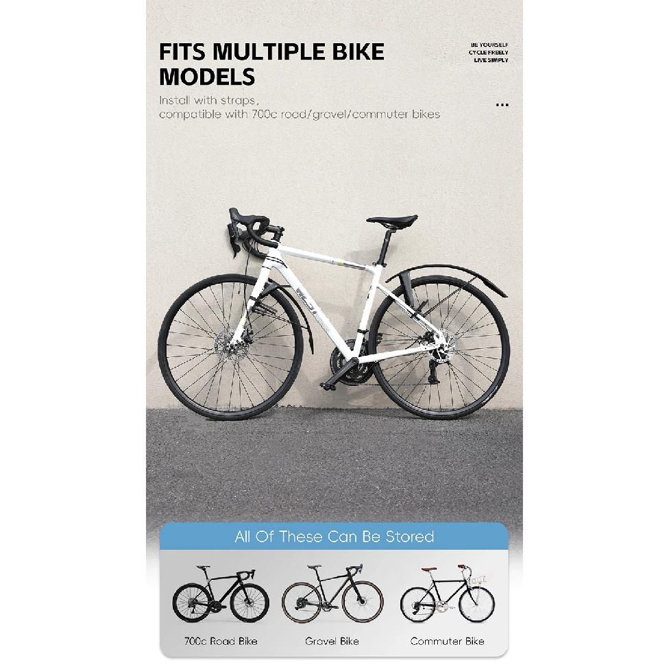 WEST BIKING Bike Fender Set 2PCS Full Coverage Bicycle Fender Quick-release Bike Front Rear Mudguard For 21c-42c Tire Bike Parts