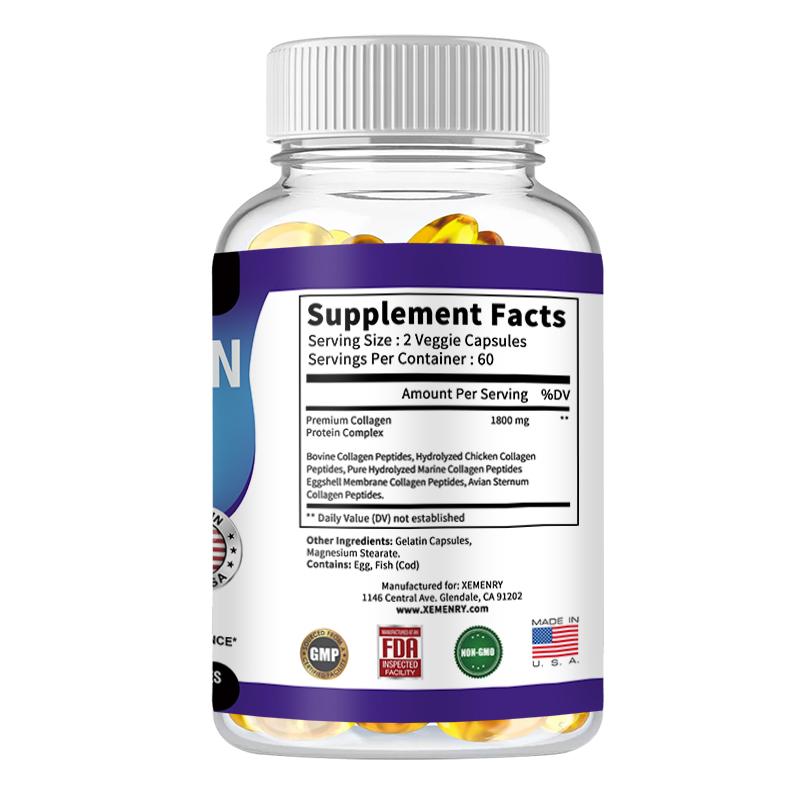 XEMENRY - Collagen Peptide Capsules - Health for Joints, Bones, Skin, Hair, and Nails