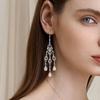 Elegant Teardrop Dangle Earrings With Stone Dialects And Intricate Cutout Design In Nonallergenic Zinc Alloy For Daily Or Formal Wear