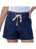 Elastic Waist Drawstring Women's Denim Shorts - Trendy European and American Style