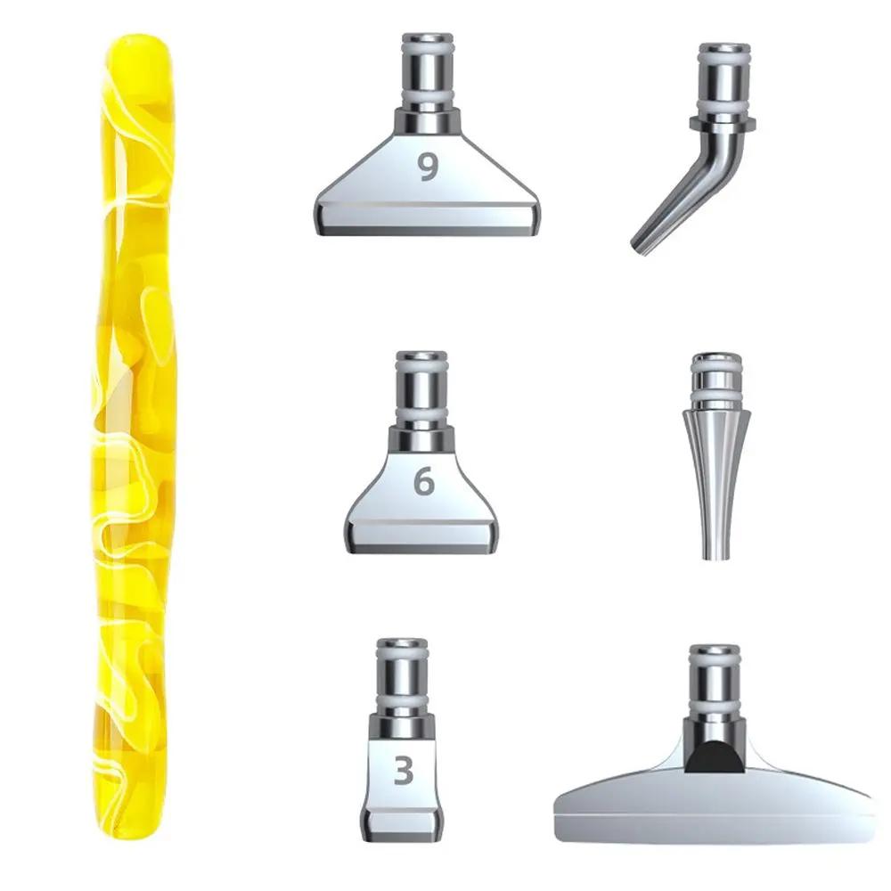 7 Adet/takım Reçine Elmas Boyama Kalemi Çevre Dostu Alaşım Yedek Kalem Başlıkları Çok Yerleştiriciler Nokta Matkap Kalemleri DIY Tırnak Sanatı Aracı