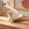 Desktop Storage Organizer Dachshund Jewelry Tray, Decorative for Rings Earrings And Keys, Office Desk Stationery Holder Cute Resin Animal Figurine